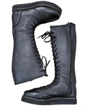 Lightweight black wrestling boots with supportive knee-high design