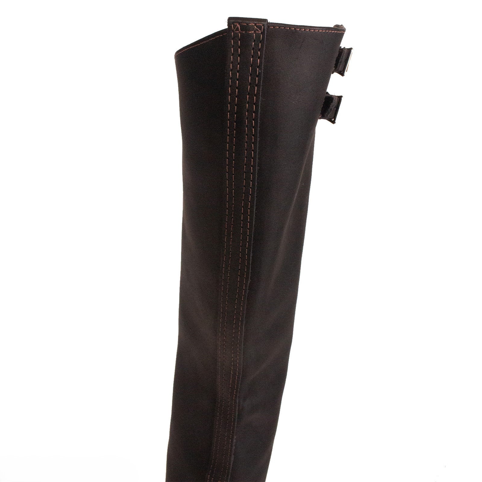 Brown leather gaiter on a white background