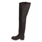 Black knee-high boot on a white background